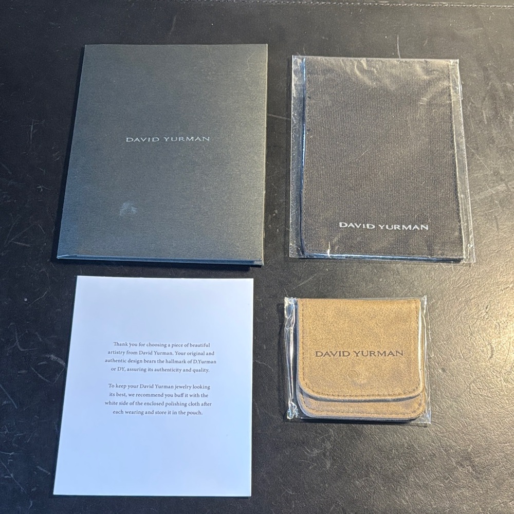 David Yurman Authenticity card, envelope, small jewelry pouch and cleaning cloth